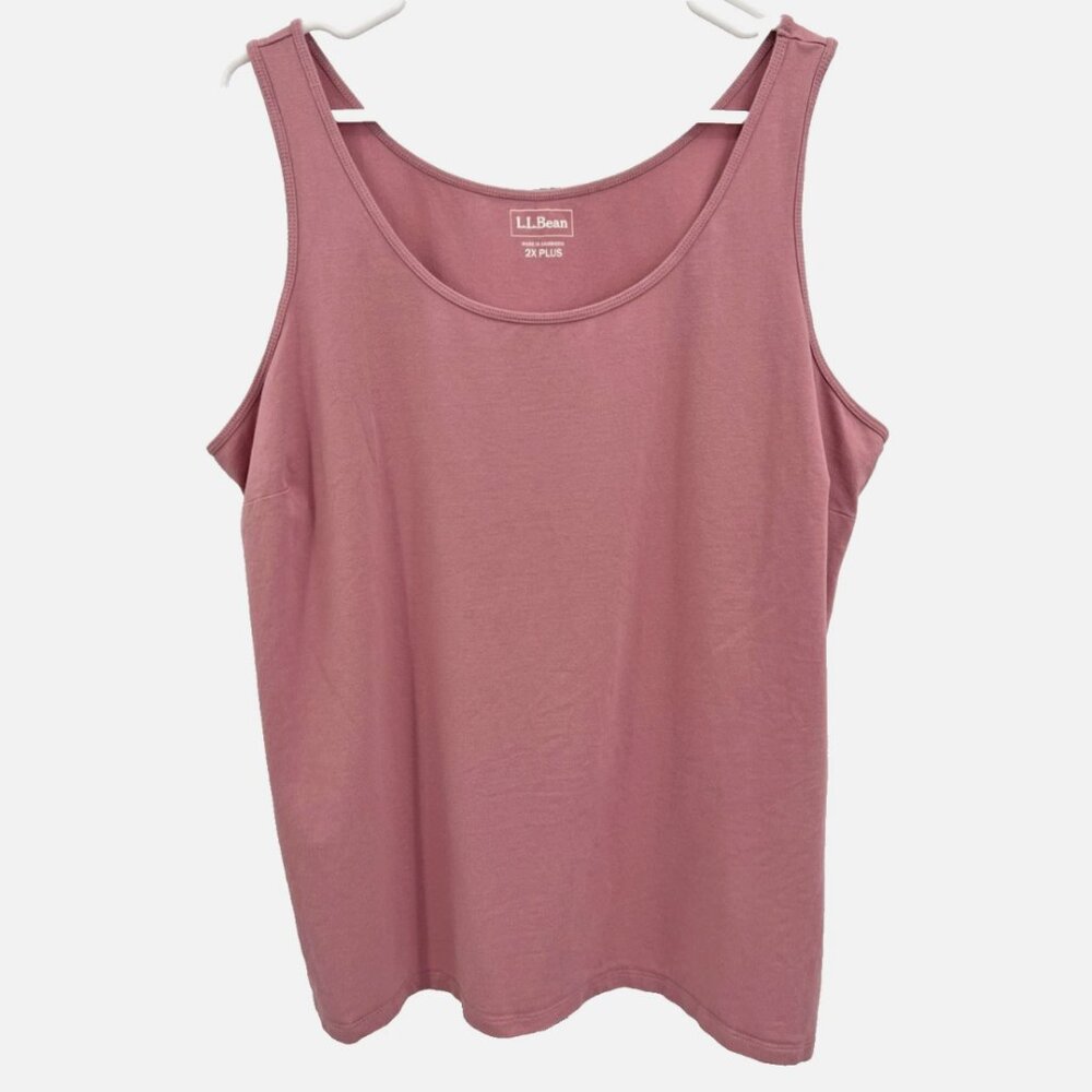 LL Bean Bean's Cotton Blend Stretchy Layering Tank Top in Washed Orchid- Size 2X